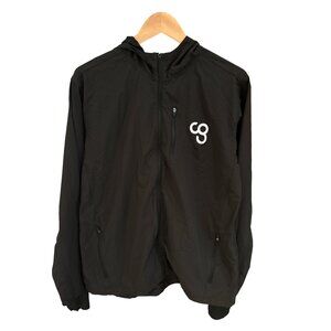 CG Mens Black Hooded Lightweight Jacket L Polyester/Spandex